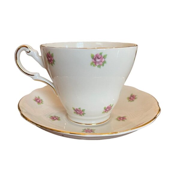 Vintage Regency English Bone China Cup Saucer Made in England - Picture 1 of 12
